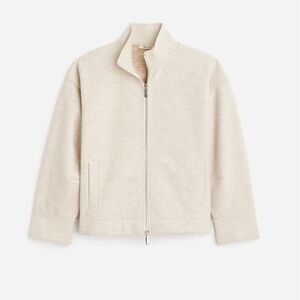 NWT NEW Madewell Relaxed Mockneck Knit Jacket Small S heather cream